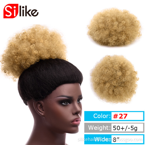 Hot style Synthetic Afro Afro puff Short Ponytail Kinky Curly Buns cheap hair Chignon hairpiece clip in Bun hair for black women